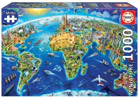 Puzzle Miniature series World Landmarks Educa 1000 dielov a Fix lepidlo od 11 rokov