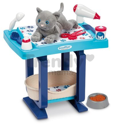 Opatrovateľský kútik pre mačičku Cat Care and Grooming Écoiffier s pelechom a 9 doplnkami od 18 mes
