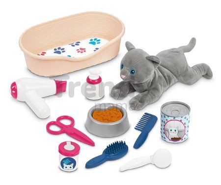 Opatrovateľský kútik pre mačičku Cat Care and Grooming Écoiffier s pelechom a 9 doplnkami od 18 mes
