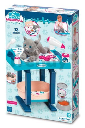 Opatrovateľský kútik pre mačičku Cat Care and Grooming Écoiffier s pelechom a 9 doplnkami od 18 mes