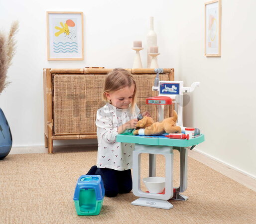 Zverolekársky vozík so psíkom Medical Écoiffier s infúziou a 15 doplnkami od 18 mes