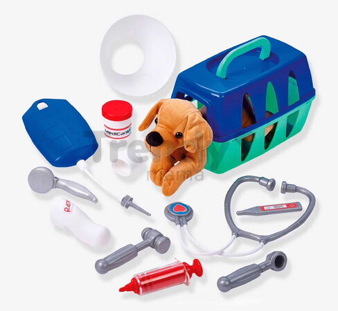Zverolekársky vozík so psíkom Medical Écoiffier s infúziou a 15 doplnkami od 18 mes