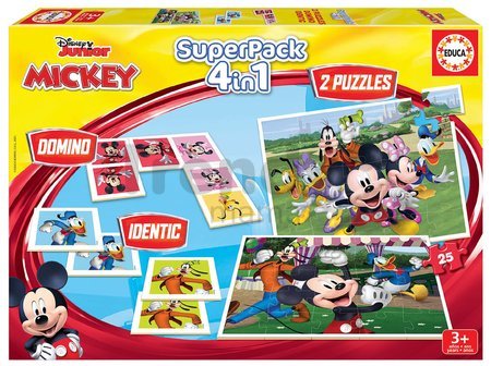 Puzzle domino a pexeso Mickey and Friends Disney Superpack Educa 2x25 dielov