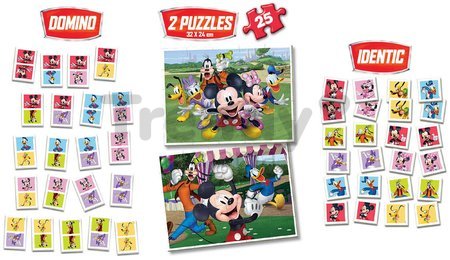 Puzzle domino a pexeso Mickey and Friends Disney Superpack Educa 2x25 dielov