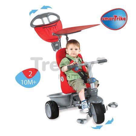 Trojkolka Recliner 4v1 smarTrike s polohovateľnou opierkou červeno-šedá od 6 mes