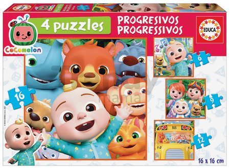 Puzzle Cocomelon Progressive 4v1 Educa 6-9-12-16 dielov od 4 rokov