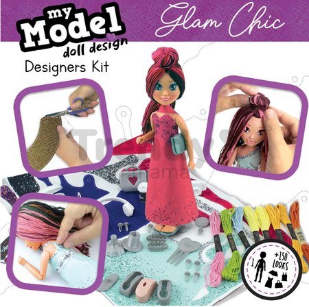 Kreatívne tvorenie Design Your Doll Glam Chic Educa vyrob si vlastné elegantné bábiky 5 modelov od 6 rokov