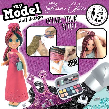 Kreatívne tvorenie Design Your Doll Glam Chic Educa vyrob si vlastné elegantné bábiky 5 modelov od 6 rokov
