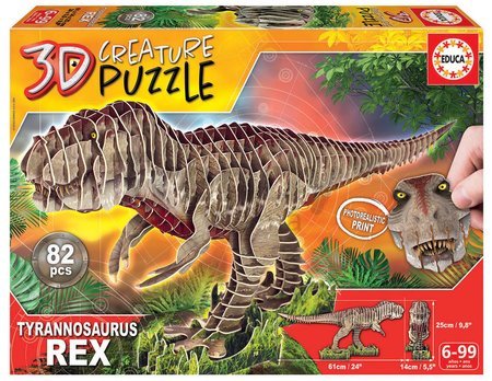 Puzzle dinosaurus Tyrannosaurus Rex 3D Creature Educa dĺžka 61 cm 82 dielov od 6 rokov