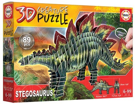 Puzzle dinosaurus Stegosaurus 3D Creature Educa 89 dielov od 6 rokov