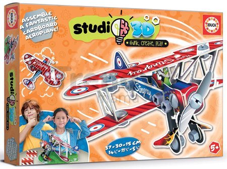 Puzzle dopravné prostriedky Airplane 3D Studio Educa s plastovými šróbmi od 5 rokov