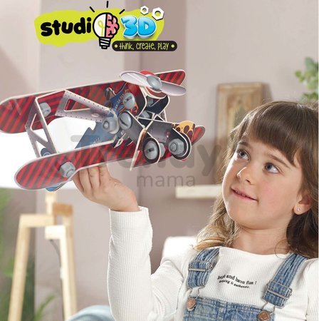 Puzzle dopravné prostriedky Airplane 3D Studio Educa s plastovými šróbmi od 5 rokov