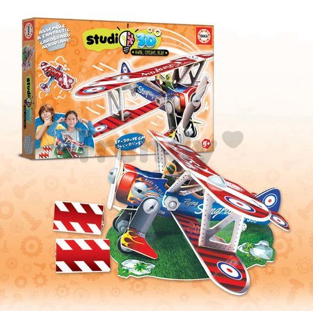 Puzzle dopravné prostriedky Airplane 3D Studio Educa s plastovými šróbmi od 5 rokov