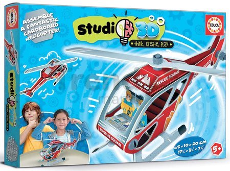 Puzzle dopravné prostriedky Helicopter 3D Studio Educa s plastovými šróbmi od 5 rokov