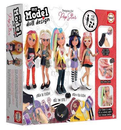 Kreatívne tvorenie Design Your Doll Pop Star Educa vyrob si vlastné popstar bábiky 5 modelov od 6 rokov