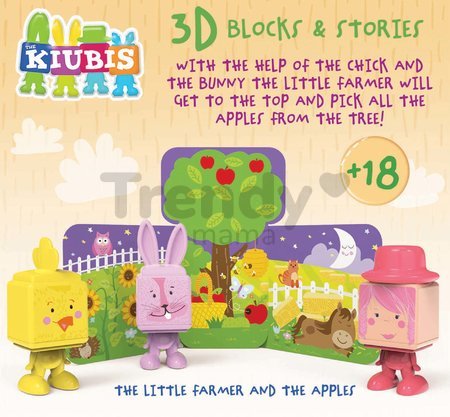 Skladačka Kiubis 3D Blocks & Stories The Little Farmer and the Apples Educa 3 figúrky od 24 mes