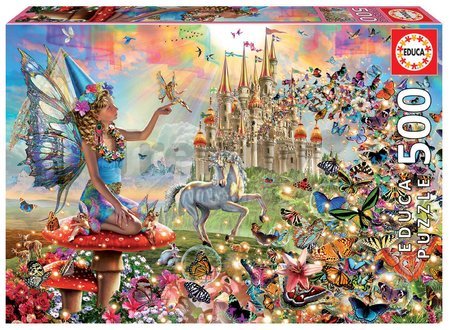 Puzzle Fairy & Butterflies Educa 500 dielov a Fix lepidlo