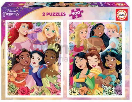 Puzzle Disney Princess Educa 2x500 dielov a Fix lepidlo