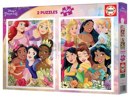 Puzzle Disney Princess Educa 2x500 dielov a Fix lepidlo