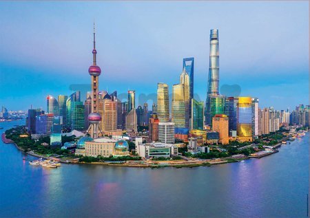 Puzzle Shanghai Skyline at Sunset Educa 1000 dielov a Fix lepidlo