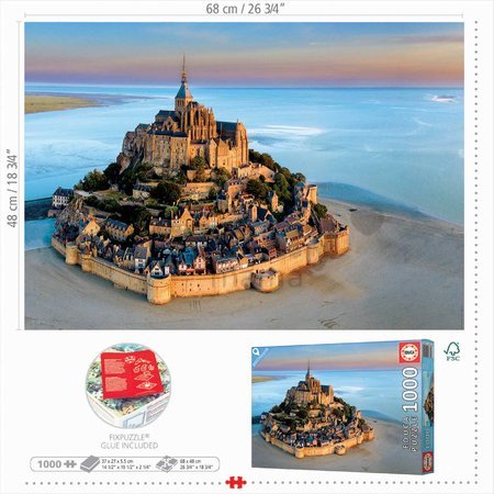 Puzzle Mont-Saint Michel Educa 1000 dielov a Fix lepidlo