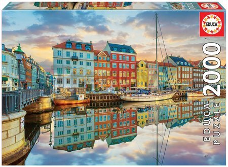 Puzzle Sunset At Copenhagen Harbour Educa 2000 dielov a Fix lepidlo