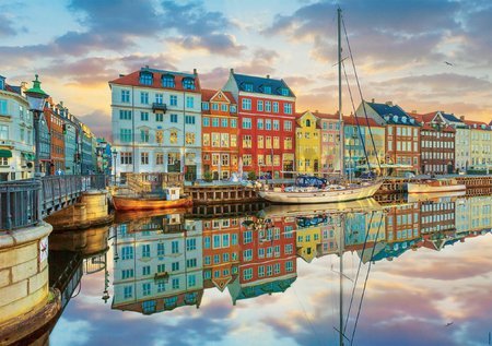 Puzzle Sunset At Copenhagen Harbour Educa 2000 dielov a Fix lepidlo