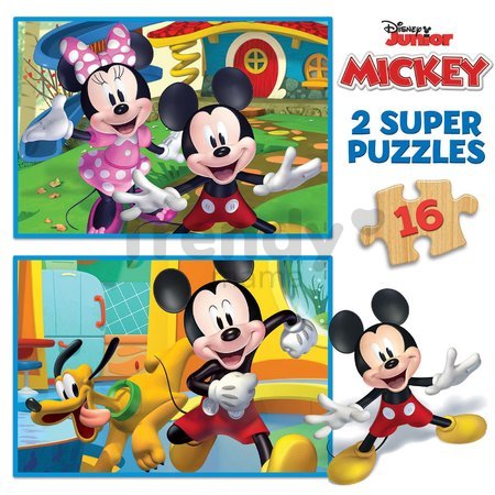 Drevené puzzle Mickey & Minnie Disney Educa 2x16 dielov