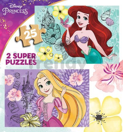 Drevené puzzle Disney Princess Educa 2x25 dielov