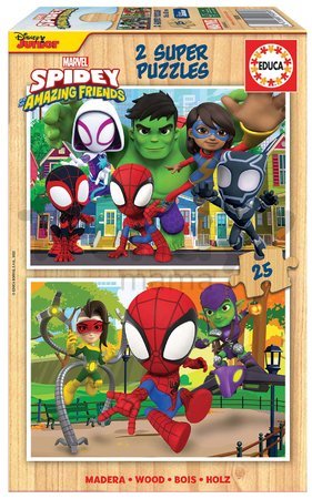 Drevené puzzle Spidey & his Amazing Friends Disney Educa 2x25 dielov