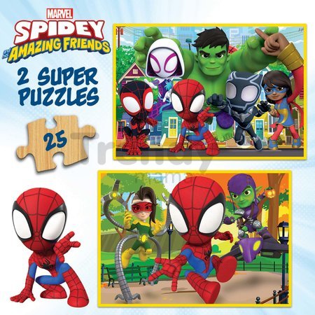 Drevené puzzle Spidey & his Amazing Friends Disney Educa 2x25 dielov