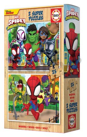 Drevené puzzle Spidey & his Amazing Friends Disney Educa 2x25 dielov