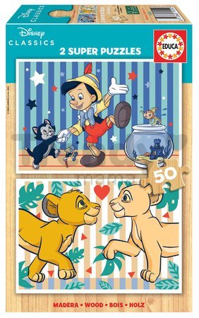 Drevené puzzle Disney Classics Educa 2x50 dielov