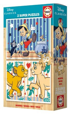 Drevené puzzle Disney Classics Educa 2x50 dielov