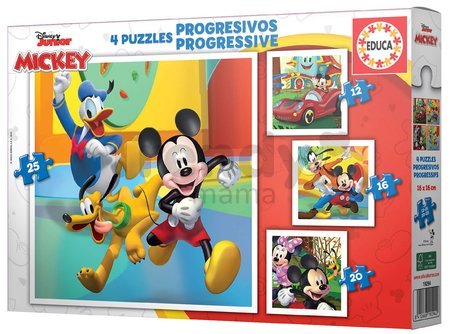 Puzzle Mickey & Friends Progressive Educa 12-16-20-25 dielov