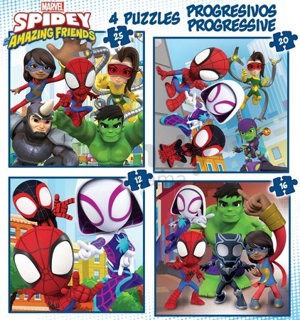 Puzzle Spidey & his Amazing Friends Progressive Educa 12-16-20-25 dielov