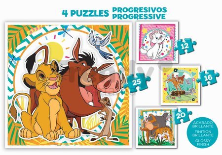 Puzzle Disney Animals v kufríku Progressive Educa 12-16-20-25 dielne