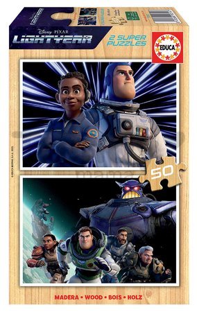 Drevené puzzle Lightyear Disney Educa 2x50 dielov