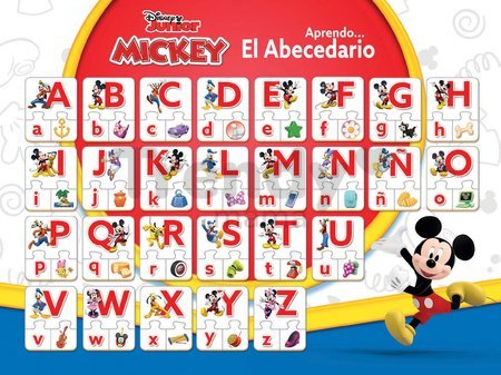 Náučná hra Učíme sa Písmenká abecedy Mickey & Friends Educa 81 dielikov od 4 rokov
