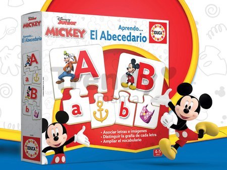 Náučná hra Učíme sa Písmenká abecedy Mickey & Friends Educa 81 dielikov od 4 rokov
