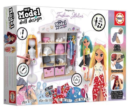 Kreatívne tvorenie My Model Doll Design Fashion Atelier Educa vyrob si 300 modelov šiat pre bábiku od 6 rokov