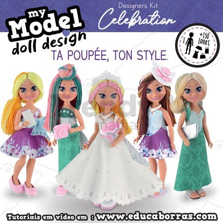 Kreatívne tvorenie My Model Doll Design Celebration Educa vyrob si vlastné popstar bábiky 5 modelov od 6 rokov
