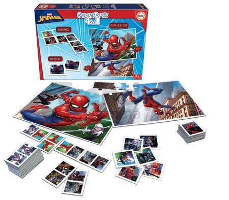 Superpack 4v1 Spider-man Educa domino pexeso a 2 puzzle s 25 dielikmi