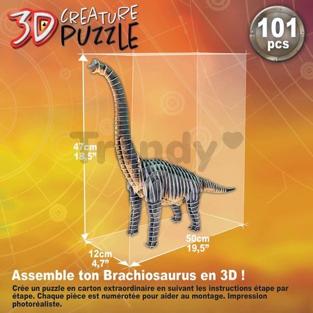 Puzzle dinosaurus Brachiosaurus 3D Creature Educa dĺžka 50 cm 101 dielov