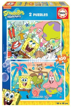 Puzzle Bob Esponja Educa 2x100 dielov od 4 rokov
