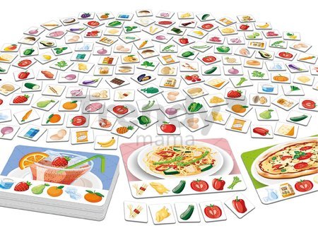 Spoločenská hra Jedlá 3,2,1... Go! Challenge Food Educa 24 obrázkov 150 dielov anglicky španielsky francúzsky od 6 rokov