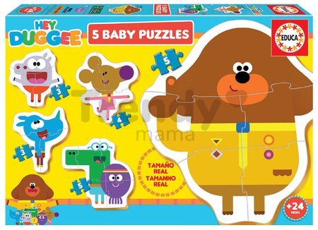 Puzzle pre najmenších Baby Puzzles Hey Duggee Educa 5-obrázkové od 24 mes