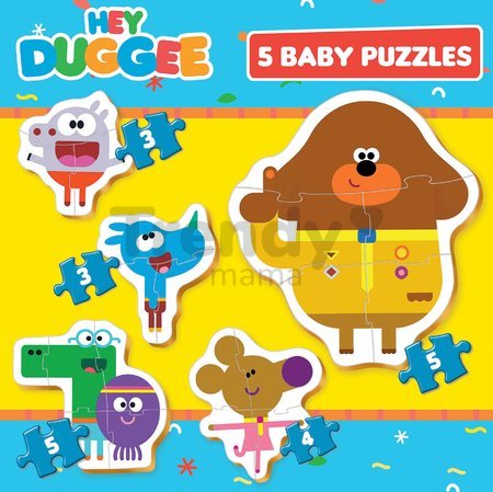 Puzzle pre najmenších Baby Puzzles Hey Duggee Educa 5-obrázkové od 24 mes
