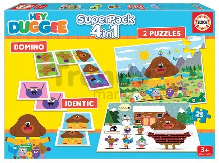 Superpack 4v1 Hey Duggee Educa domino pexeso a 2 puzzle s 25 dielikmi