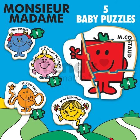 Puzzle pre najmenších Baby Puzzles Monsieur Madame Educa 5-obrázkové od 24 mes